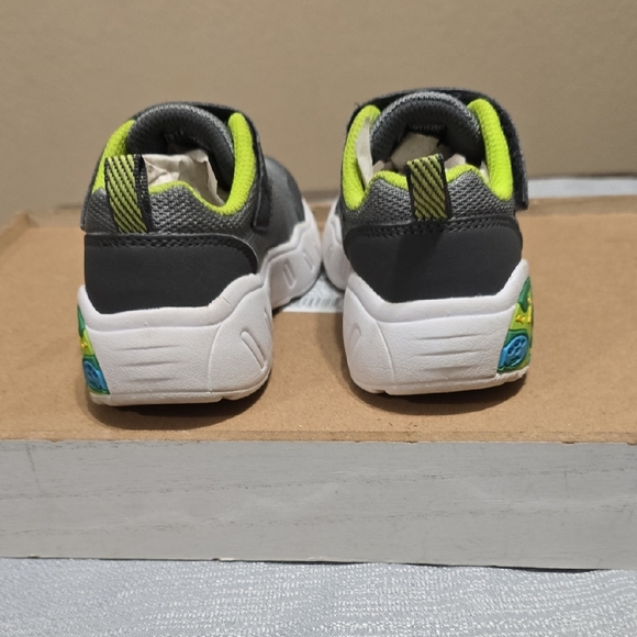 Skechers Kids' Gray and Neon Green Dino Sneakers - Picture 4 of 6